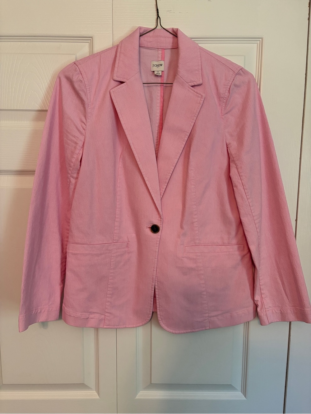 J. Crew Light Pink Single-Button Cotton Blazer
